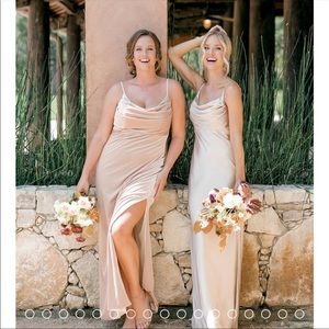 Revelry Skye Satin Dress Gold Champagne size 4